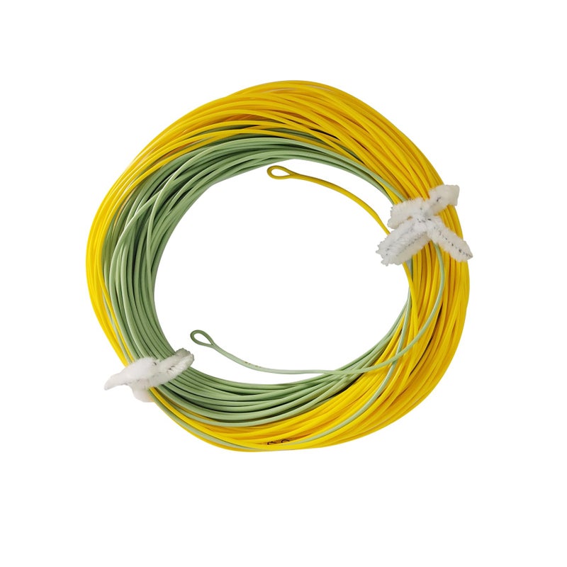 Riverruns Fly Fishing Floating Line with Welded Loop Weight Forward Fly Lines 85FT WF4 5 6 7F (Single Green+Yellow, WF7F) - Image 1